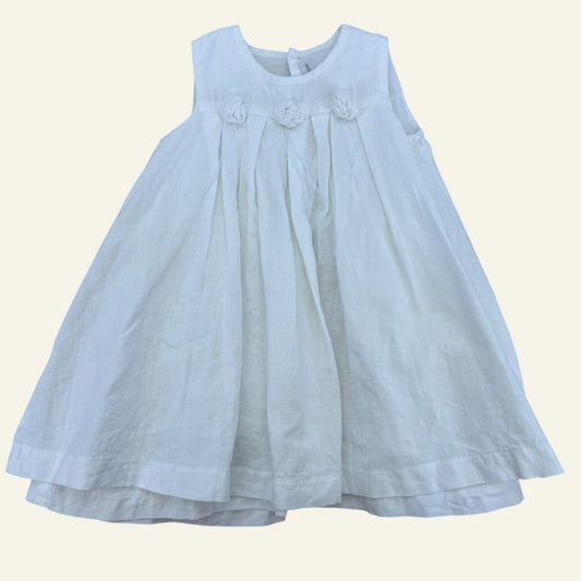 Mamas and Papas white linen dress approx size 1