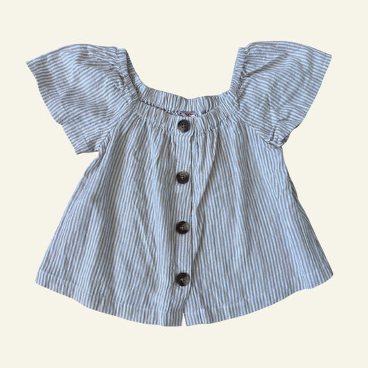 Seed beige stripe top size 4