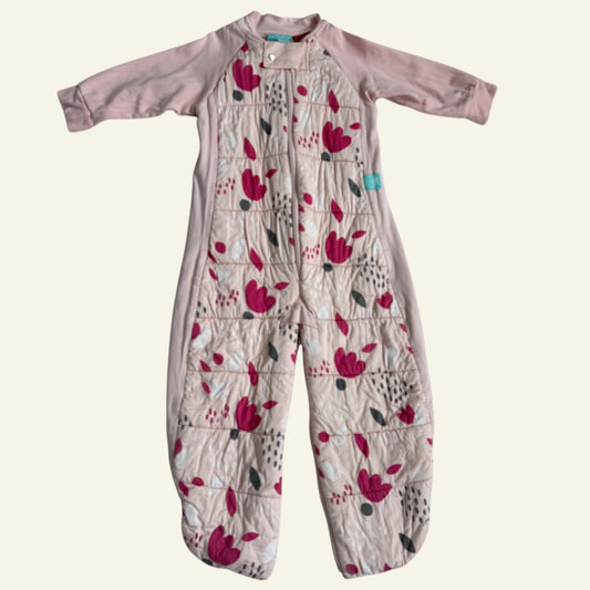 Ergopouch pink patterned sleep suit bag 2.5 tog size 2-3