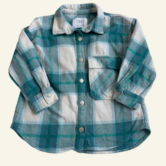 Zara blue check shacket size 6