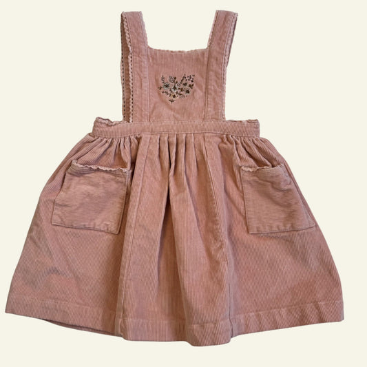 Jamie Kay pink cord pinafore dress size 4