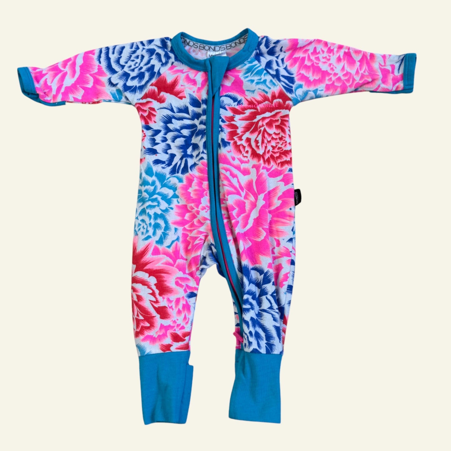 Bonds blue floral wondersuit size 0000