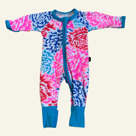Bonds blue floral wondersuit size 0000