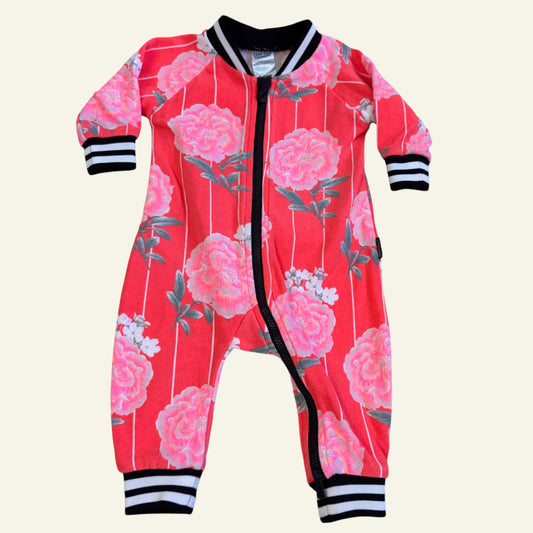 Bonds red floral suit size 000
