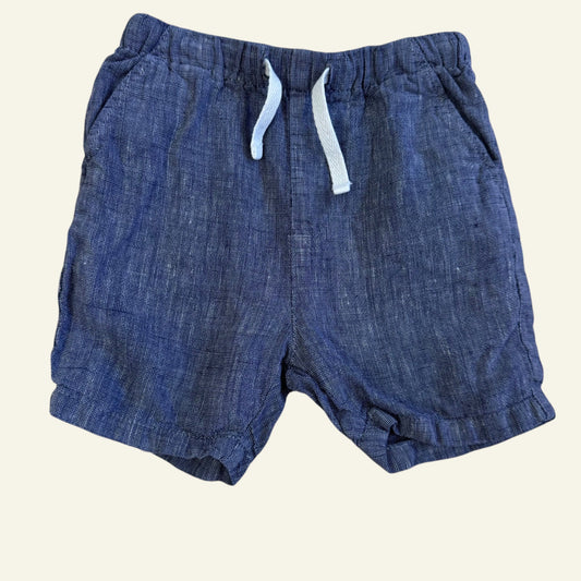 Next navy linen shorts size 9-12m