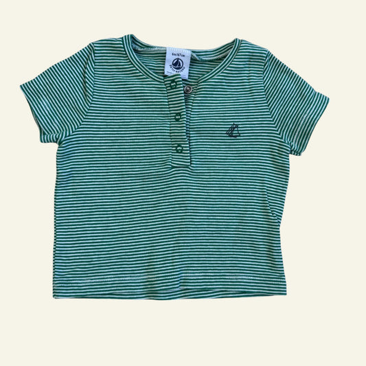 Petit Bateau green stripe top size 6m