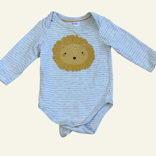 Sprout grey lion bodysuit size 000