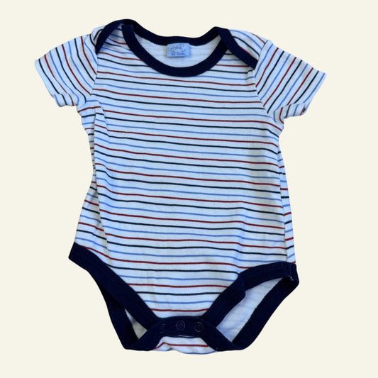 Rock a Bye Baby white stripe bodysuit size 00