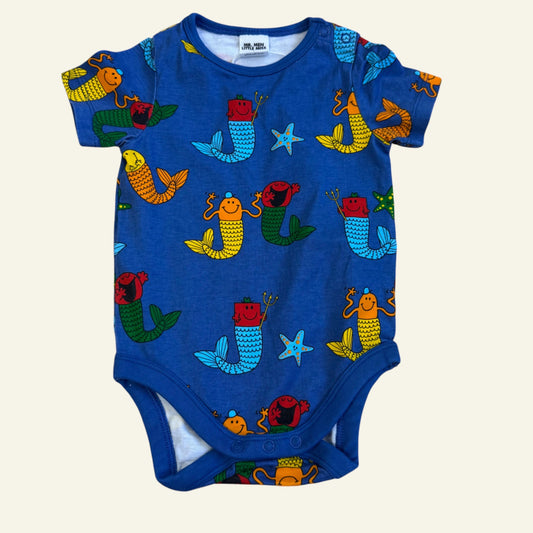 Walnut - Mr Men Little Miss blue bodysuit size 0