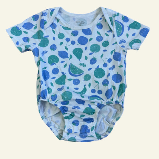 Little Green & Co fruit bodysuit size 00