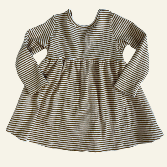 Quincy Mae orange striped long sleeve dress size 2