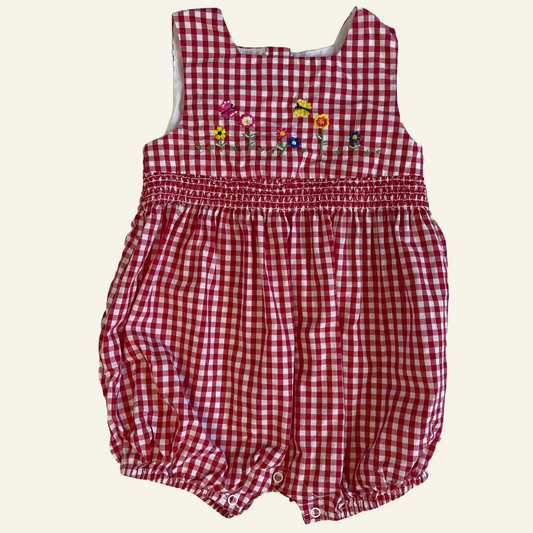 Ollies Place red gingham romper size 1