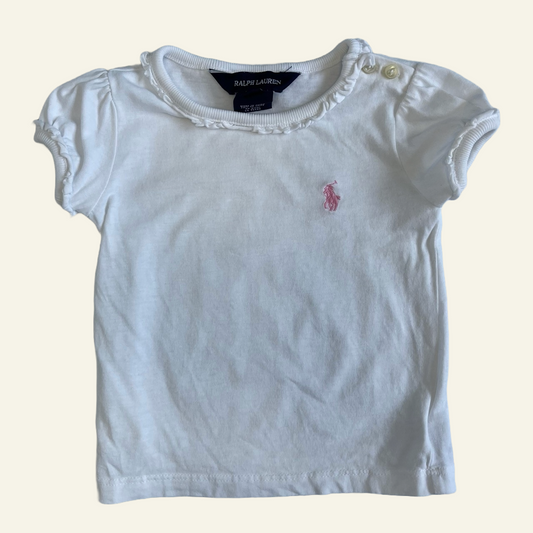 Ralph Lauren white frill t-shirt size 9m