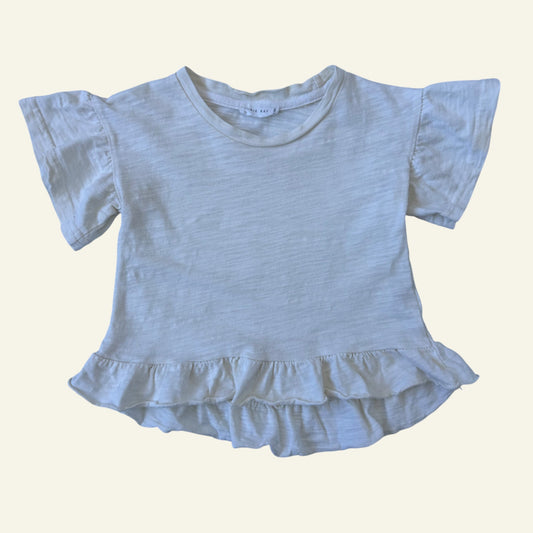 Jamie Kay cream frill tshirt size 6-12 months