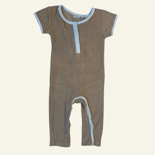 Main & Co brown short sleeve onesie size 6-12 months
