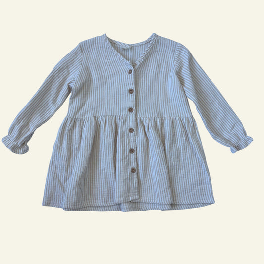 Quincy Mae beige stripe dress size 2-3