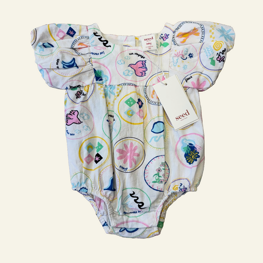Seed baby patterned romper size 000