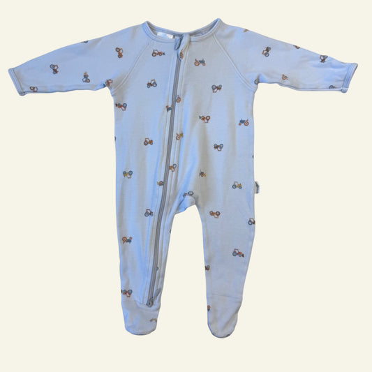 Toshi pale blue tractor onesie size 000