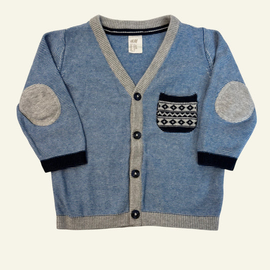 H&M blue striped cardigan size 0