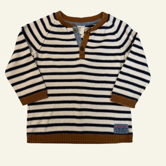 H&M blue and white stripe jumper size 1