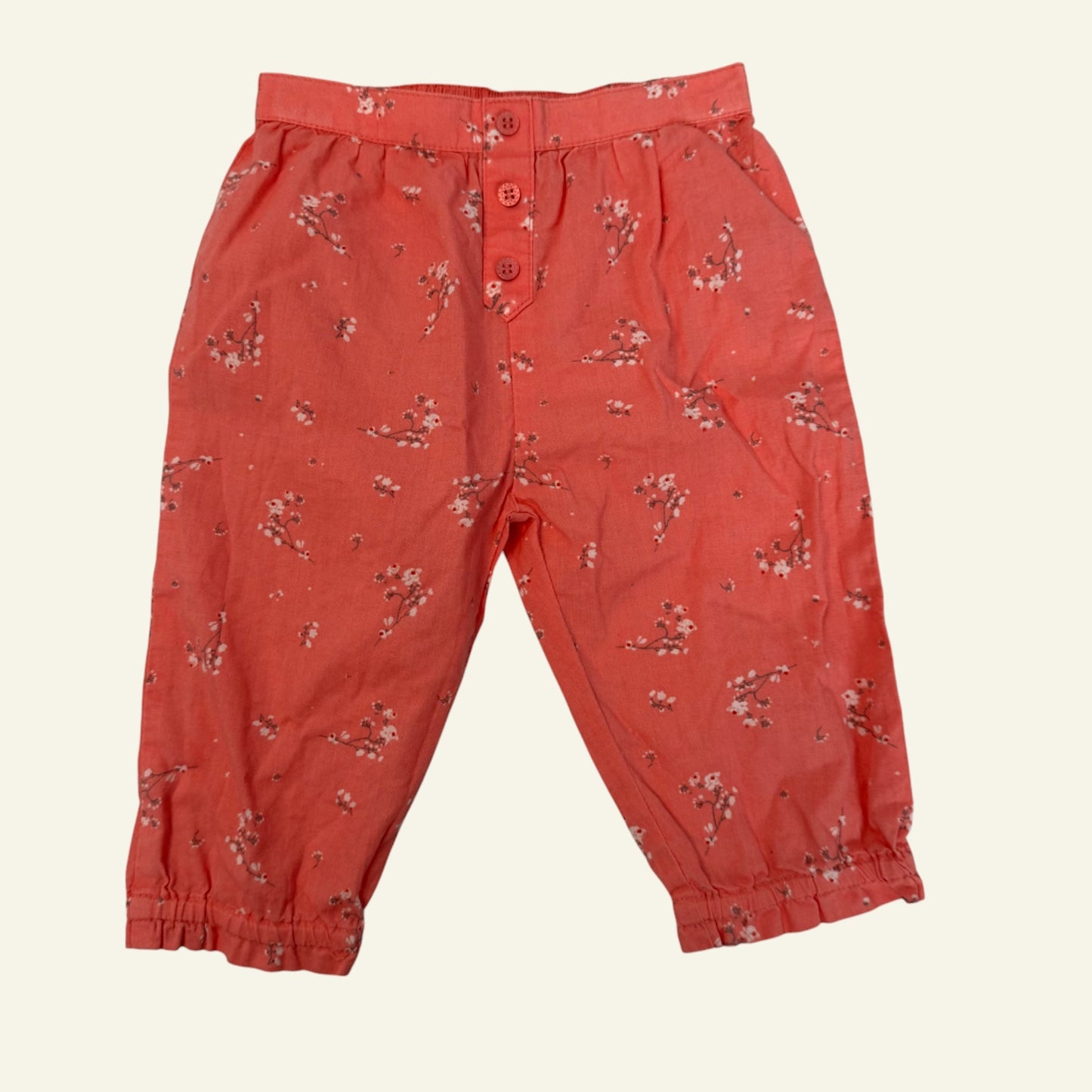 Purebaby pink floral pants size 00