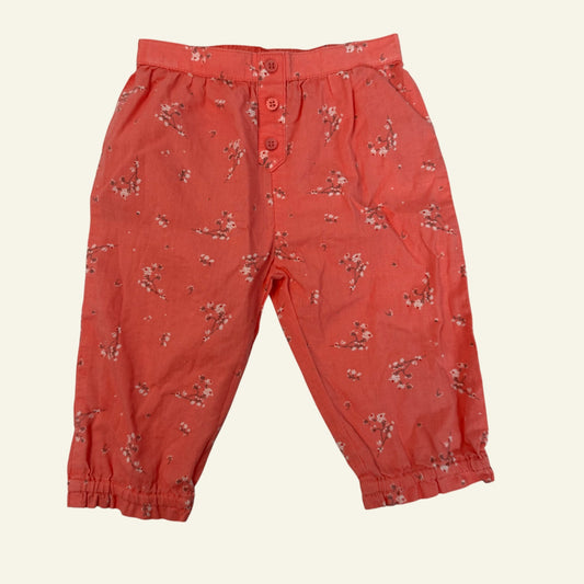 Purebaby pink floral pants size 00