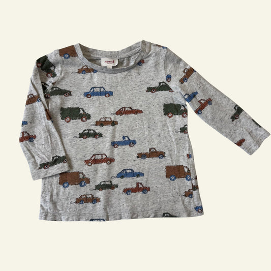 Seed grey cars long sleeve top size 2