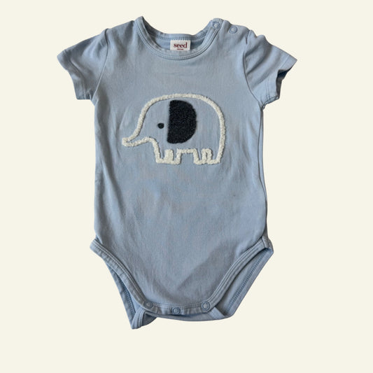Seed blue elephant bodysuit size 000
