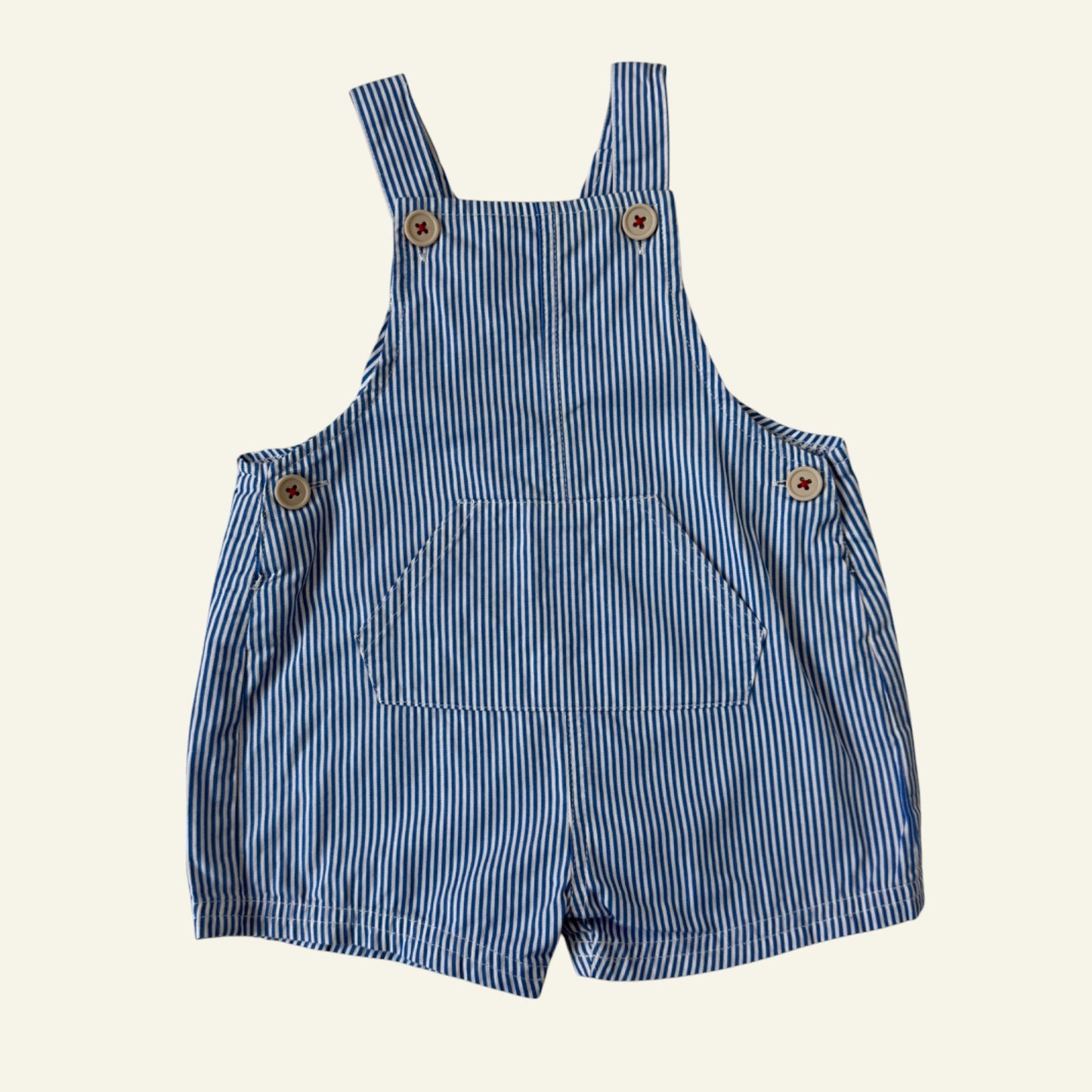 Milky blue and white stripe overalls size 00