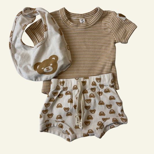 Hux baby yellow striped set size 000