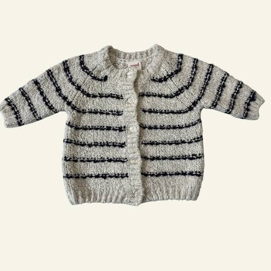 Seed grey and blue stripe cardigan size 000