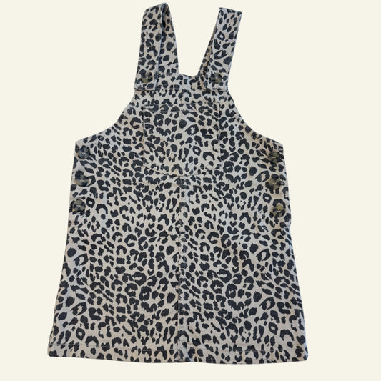 Cotton On Kids beige leopard pinafore size 4