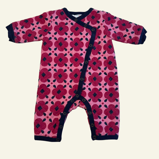 Jack & Milly pink flower padded suit size 000