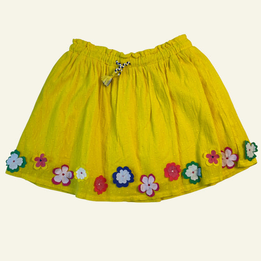 Boden yellow floral skirt size 9-10