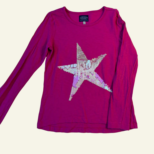 Joules pink sequin long sleeve size 9-10