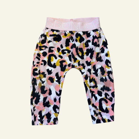 Bonds pink leopard leggings size 000