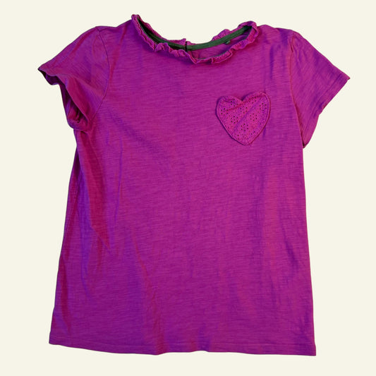 Boden pink heart shirt size 11-12