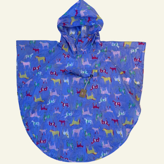 Joules purple horse poncho approx size 8-14
