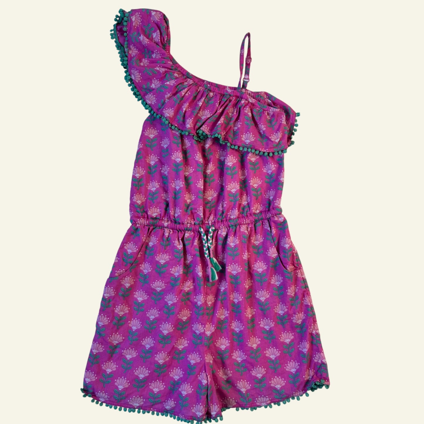 Biden pink floral playsuit size 9-10