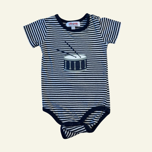 Olli & Pop stripe drum bodysuit size 3-6m