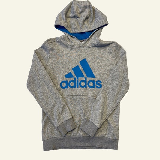 Adidas grey logo hoodie size 9-10