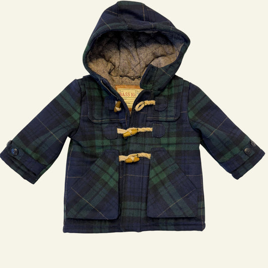 Bass 10 navy check jacket size 18-24m
