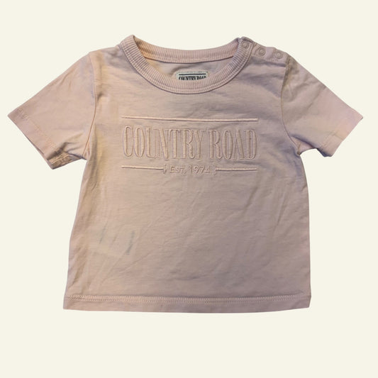 Country Road pink logo top size 0-3m