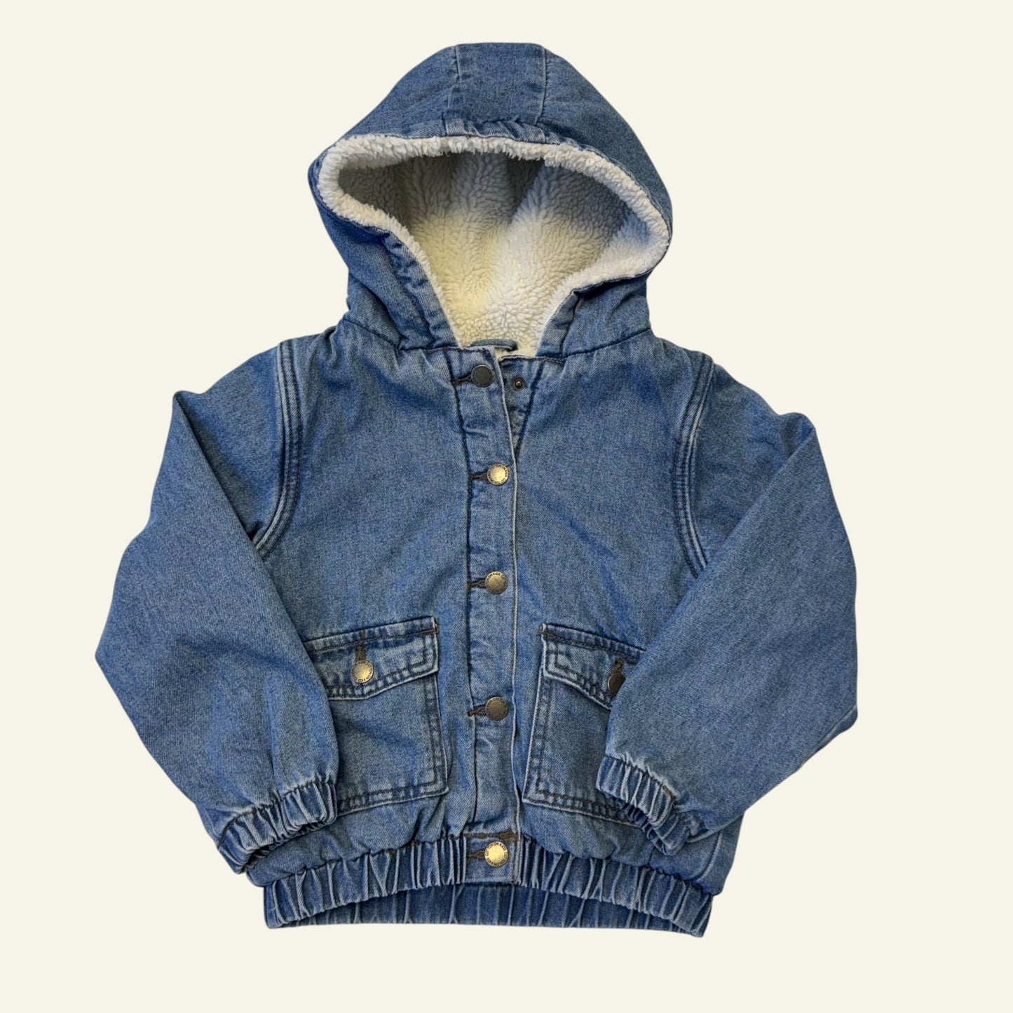 Cotton On Kids denim sherpa jacket size 5-6