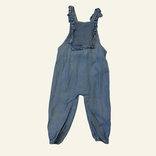 Seed denim frill overalls size 12-18m