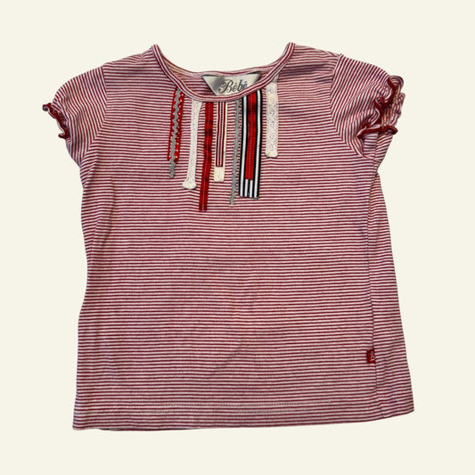 Bebe red stripe top size 1