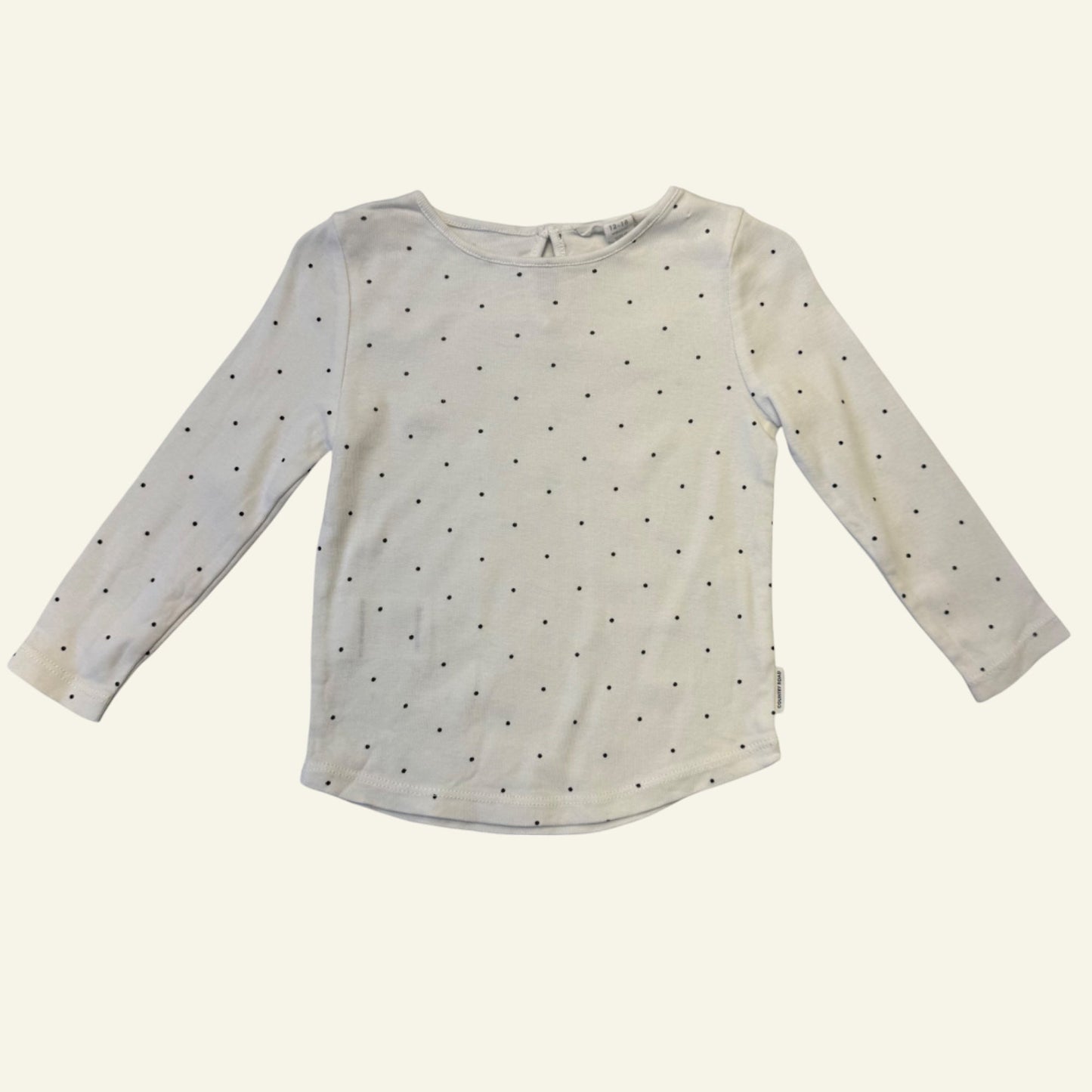 Country Road white dot long sleeve size 12-18m