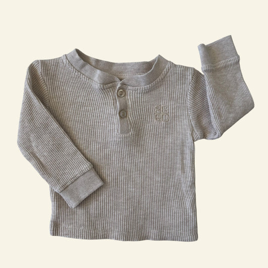 Seed beige long sleeve top size 12-18 months