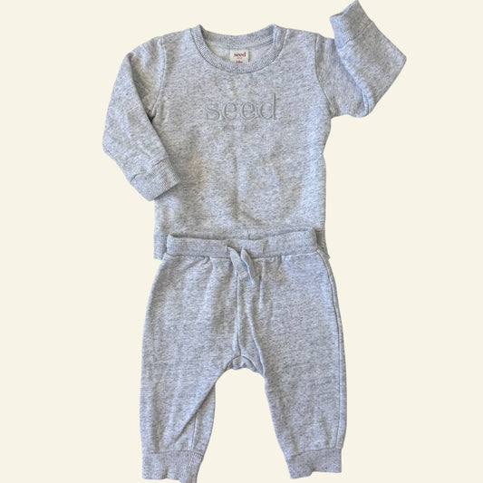 Seed grey track suit set size 6-12 months