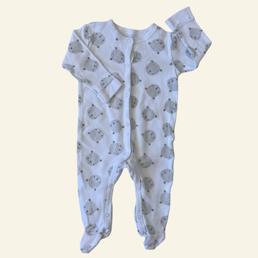 Rachel by baby white bear onesie size 3-6 months